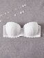 Plus Contrast Lace Scallop Trim Bra·White·90D hinta ja tiedot | Naisten aluspaidat | hobbyhall.fi