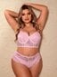 Plus Floral Lace Underwire Alusvaatteet Set·Pink·3XL hinta ja tiedot | Naisten aluspaidat | hobbyhall.fi