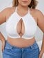 Plus Cut Out Edessä Riimu Kaula Selkäpitsi Bralette Alusvaatteet·Valkoinen·3XL hinta ja tiedot | Naisten aluspaidat | hobbyhall.fi