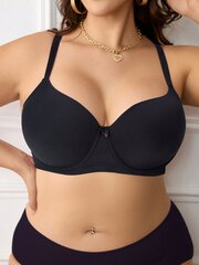 Plus Size Solid Underwire High Support Underwire Simple Bra·Black·100C hinta ja tiedot | Naisten aluspaidat | hobbyhall.fi