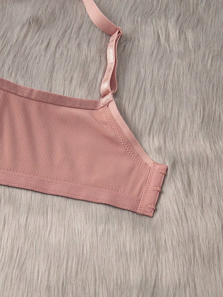 Plus Size Solid Underwire High Support Underwire Yksinkertainen Bra·Dusty Pink·85D hinta ja tiedot | Naisten aluspaidat | hobbyhall.fi