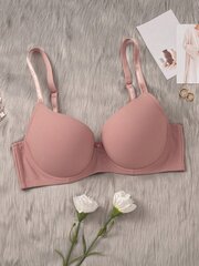 Plus Size Solid Underwire High Support Underwire Yksinkertainen Bra·Dusty Pink·90C hinta ja tiedot | Naisten aluspaidat | hobbyhall.fi