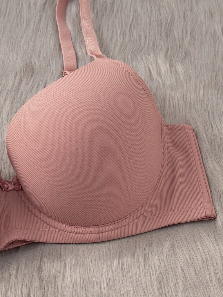 Plus Size Solid Underwire High Support Underwire Yksinkertainen Bra·Dusty Pink·90D hinta ja tiedot | Naisten aluspaidat | hobbyhall.fi