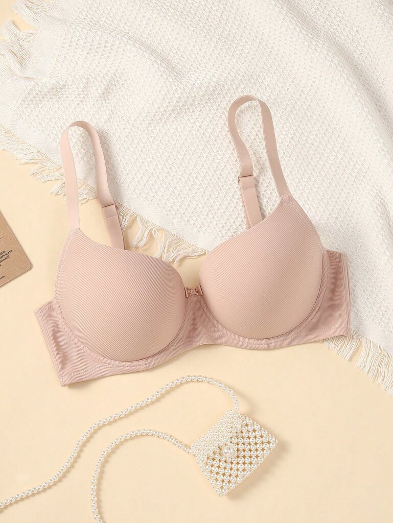 Plus Size Solid Underwire High Support Underwire Simple Bra·Pink·105C hinta ja tiedot | Naisten aluspaidat | hobbyhall.fi