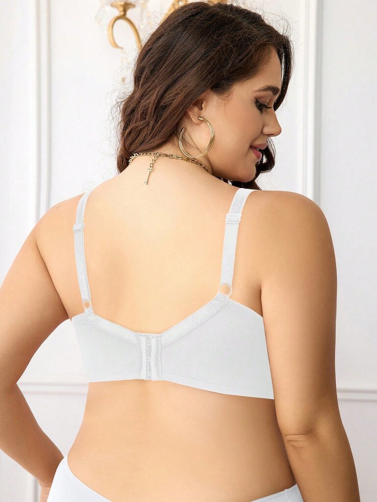 Plus Size Solid Underwire High Support Underwire Simple Bra·White·100C hinta ja tiedot | Naisten aluspaidat | hobbyhall.fi