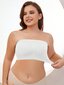 Naisten Plus Size Ruched Bandeau-rintaliivitoppi·Valkoinen·1XL hinta ja tiedot | Naisten aluspaidat | hobbyhall.fi