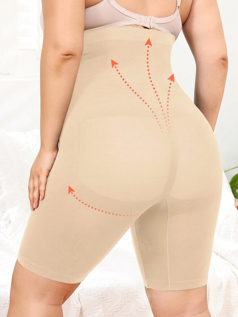 Plus High Waist Control Shapewear Shortsit·Aprikoosi·3XL hinta ja tiedot | Naisten aluspaidat | hobbyhall.fi