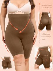 Plus High Waist Control Shapewear Shortsit · Kahvinruskea · 3XL hinta ja tiedot | Naisten aluspaidat | hobbyhall.fi