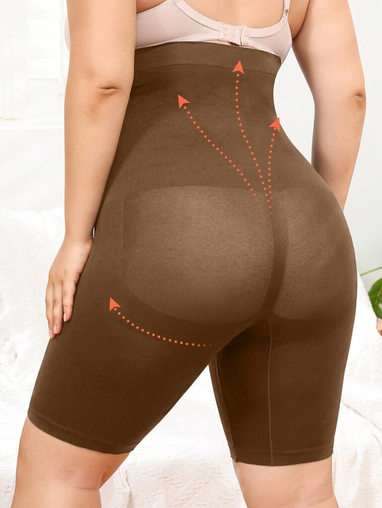 Plus High Waist Control Shapewear Shortsit · Kahvinruskea · 3XL hinta ja tiedot | Naisten aluspaidat | hobbyhall.fi