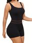 Plus Size Solid Shapewear Rento Mukava vahva Taso Keski Stretch Bodysuit · Musta · 2XL hinta ja tiedot | Naisten aluspaidat | hobbyhall.fi