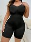 Plus Size Solid Shapewear Ultra Kevyt Joustava Bodysuit·Musta·1XL hinta ja tiedot | Naisten aluspaidat | hobbyhall.fi