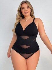 Naisten suurikokoinen Patchwork Bodycon -verkkopuku·musta·1XL hinta ja tiedot | Naisten aluspaidat | hobbyhall.fi