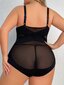 Naisten suurikokoinen verkkopatchwork Bodycon Bodysuit·musta·3XL hinta ja tiedot | Naisten aluspaidat | hobbyhall.fi