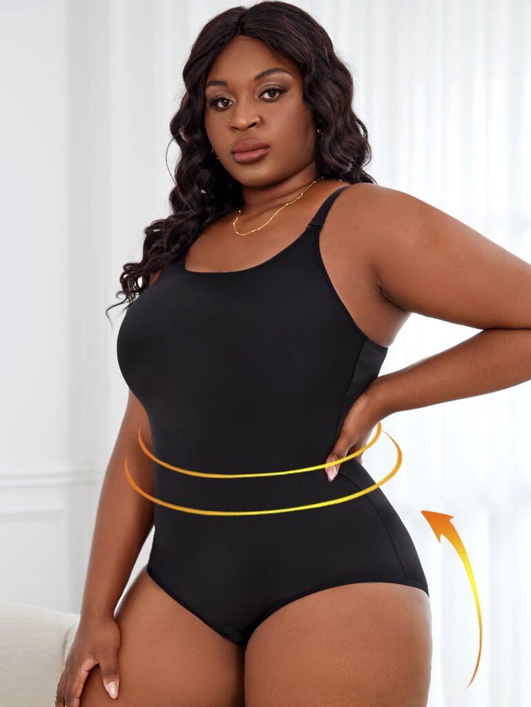 Plus Solid Shapewear Bodysuit·musta·1XL hinta ja tiedot | Naisten aluspaidat | hobbyhall.fi