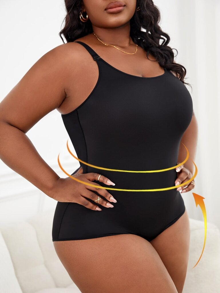 Plus Solid Shapewear Bodysuit·musta·1XL hinta ja tiedot | Naisten aluspaidat | hobbyhall.fi