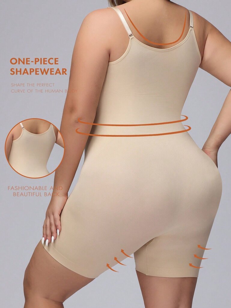 Plus Size Naisten saumaton Control Bodysuit Shapewear·Aprikoosi·2XL hinta ja tiedot | Naisten aluspaidat | hobbyhall.fi