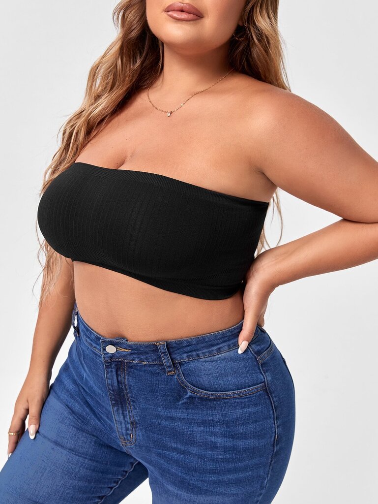 Plus Solid Strapless Bra·Black·1XL hinta ja tiedot | Naisten aluspaidat | hobbyhall.fi