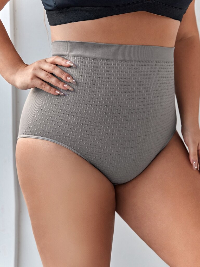 Plus Honeycomb Textured Shapewear Sukkahousut·Grey·1XL hinta ja tiedot | Naisten aluspaidat | hobbyhall.fi