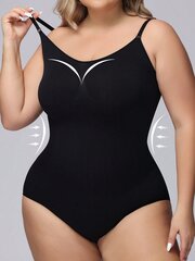 Plus Size Bow Detail Shapewear Medium Stretch Kevyt Bodysuit·Musta·2XL hinta ja tiedot | Naisten aluspaidat | hobbyhall.fi