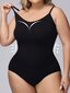 Plus Size Bow Detail Shapewear Medium Stretch Kevyt Bodysuit·Musta·2XL hinta ja tiedot | Naisten aluspaidat | hobbyhall.fi