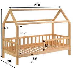 Sänky talo Dexter 90x200 cm,ilman laatikoita hinta ja tiedot | Lastensängyt | hobbyhall.fi