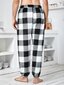 Miesten Buffalo Plaid Print Kiristysnyöri vyötäröllä Teddy Pyjama housut · Mustavalkoinen · M hinta ja tiedot | Miesten kylpytakit ja pyjamat | hobbyhall.fi