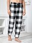 Miesten Buffalo Plaid Print Kiristysnyöri vyötäröllä Teddy Pyjama housut · Mustavalkoinen · S hinta ja tiedot | Miesten kylpytakit ja pyjamat | hobbyhall.fi