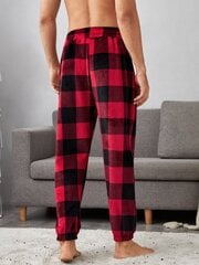 Miesten Buffalo Plaid Print Kiristysnyöri vyötäröllä Teddy Pyjamahousut·Multicolor·S hinta ja tiedot | Miesten kylpytakit ja pyjamat | hobbyhall.fi