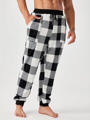 Miesten Buffalo Plaid -kuvioinen kiristysnyöri vyötäröllä pyjamahousut·mustavalkoinen·M hinta ja tiedot | Miesten kylpytakit ja pyjamat | hobbyhall.fi