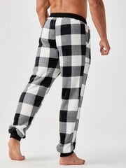 Miesten Buffalo Plaid -kuvioinen kiristysnyöri vyötäröllä pyjamahousut·mustavalkoinen·M hinta ja tiedot | Miesten kylpytakit ja pyjamat | hobbyhall.fi