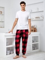 Miesten Buffalo Plaid Print Kiristysnyöri vyötäröllä Pyjama housut·Multicolor·S hinta ja tiedot | Miesten kylpytakit ja pyjamat | hobbyhall.fi