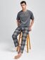 Miesten Plaid Print PJ Set·Grey·L hinta ja tiedot | Miesten kylpytakit ja pyjamat | hobbyhall.fi