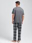 Miesten Plaid Print PJ Set·Grey·L hinta ja tiedot | Miesten kylpytakit ja pyjamat | hobbyhall.fi