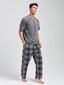 Miesten Plaid Print PJ Set·Grey·L hinta ja tiedot | Miesten kylpytakit ja pyjamat | hobbyhall.fi