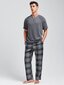 Miesten Plaid Print PJ Set·Grey·S hinta ja tiedot | Miesten kylpytakit ja pyjamat | hobbyhall.fi