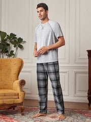 Miesten Plaid Print PJ Set·Multicolor·L hinta ja tiedot | Miesten kylpytakit ja pyjamat | hobbyhall.fi