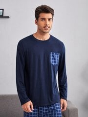 Miesten ikkunalasiprintti PJ Set·Navy Blue·S hinta ja tiedot | Miesten kylpytakit ja pyjamat | hobbyhall.fi