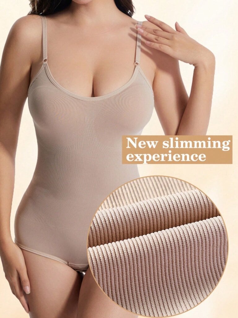 1-osainen saumaton Body Shaper Shaper Shapewear Control, Push Up, Plus koko, Synnytyksen jälkeinen palautus·Aprikoosi·M hinta ja tiedot | Naamiaisasut | hobbyhall.fi