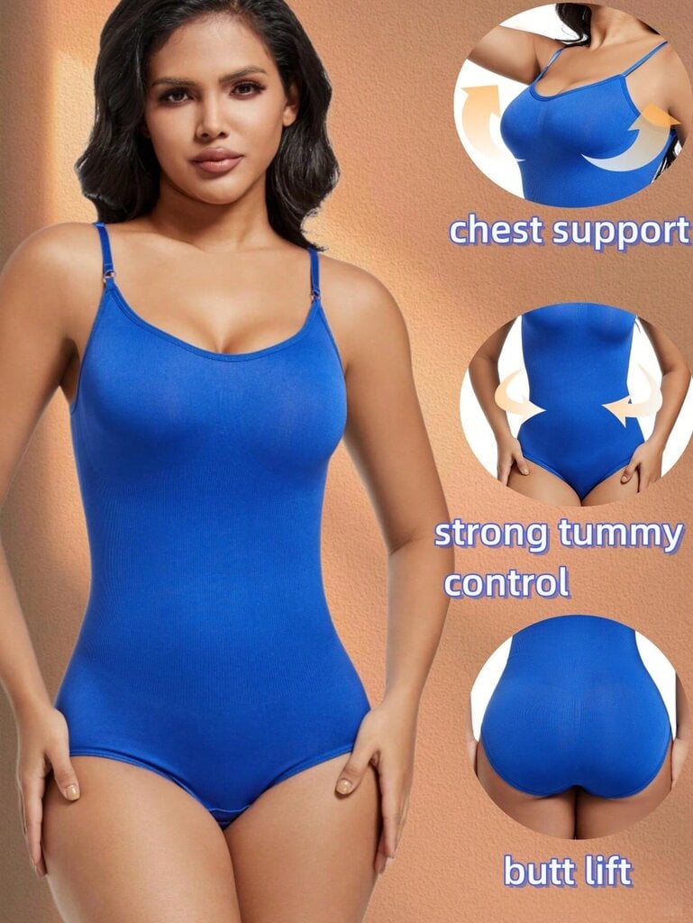 1-osainen saumaton Body Shaper Shaper Shapewear Controlilla, Push Up, Plus Size, Synnytyksen jälkeinen palautus·Sininen·M hinta ja tiedot | Naamiaisasut | hobbyhall.fi