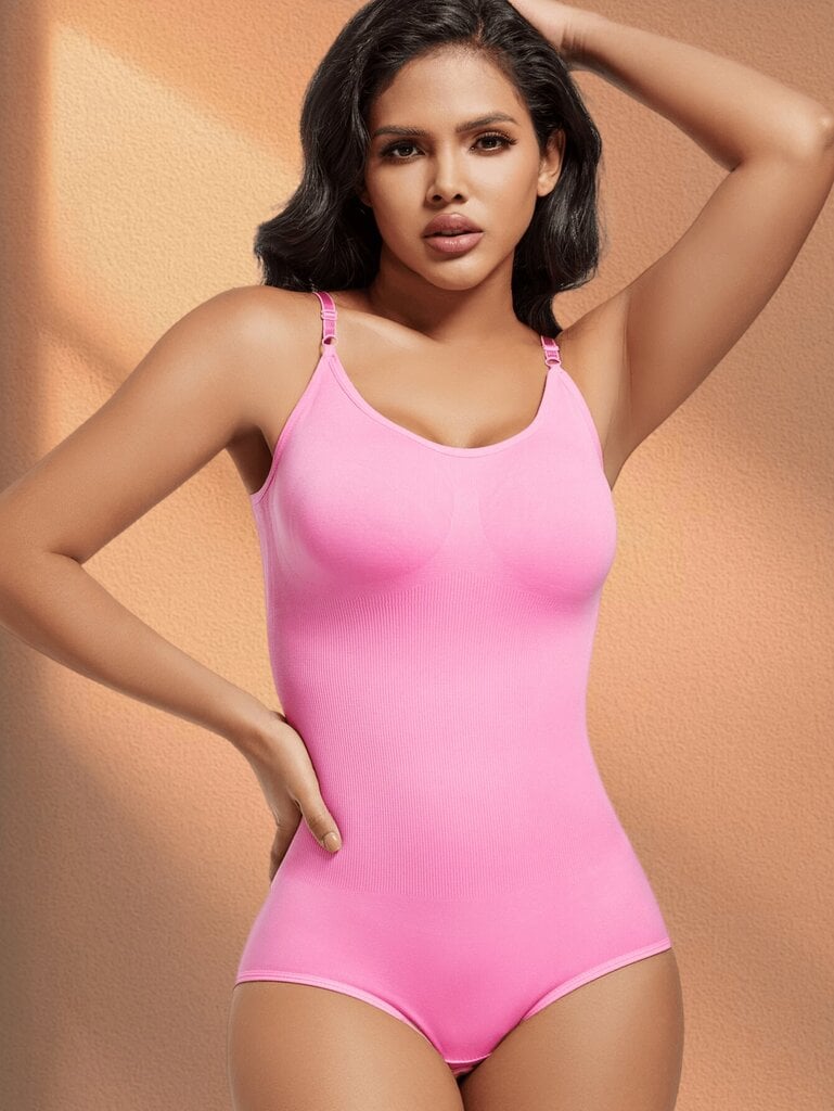 1-osainen saumaton Body Shaper Shaper Shapewear Controlilla, Push Up, Plus Size, Synnytyksen jälkeinen palautus·Pink·M hinta ja tiedot | Naamiaisasut | hobbyhall.fi