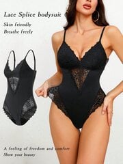 Contrast Lace Cami Shapewear Bodysuit·Musta·L hinta ja tiedot | Naamiaisasut | hobbyhall.fi