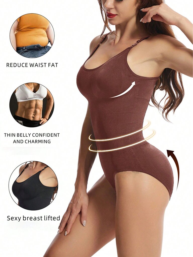 Solid Shapewear Bodysuit·Suklaanruskea·L hinta ja tiedot | Naamiaisasut | hobbyhall.fi