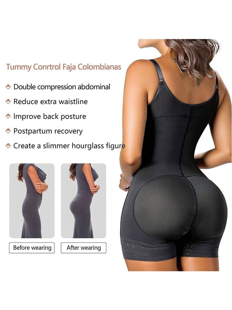 Naisten muotoiluvaatteet, korkeapaineinen bodi, Butt Lifter -reittä ohuemmat muotoilushortsit, Plus Size -body Columbia·Black·S hinta ja tiedot | Naamiaisasut | hobbyhall.fi