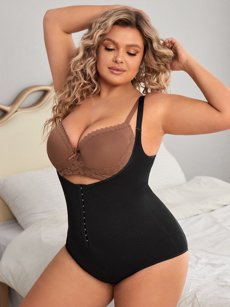 Plus Hook And Eye Shapewear Bodysuit·Musta·1XL hinta ja tiedot | Muotoilevat alusvaatteet | hobbyhall.fi