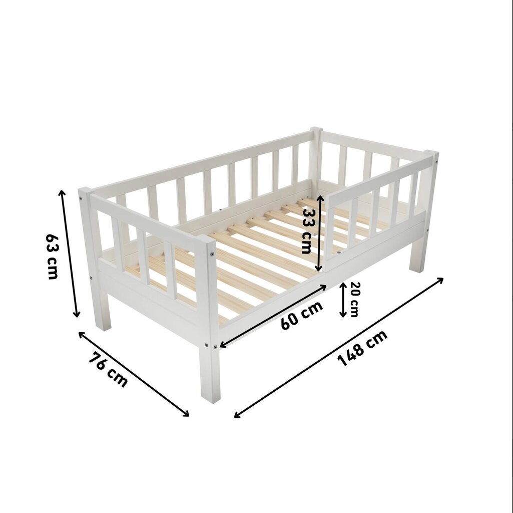 Massiivipuusänky 70x140 cm hinta ja tiedot | Lastensängyt | hobbyhall.fi