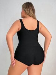 Plus Size Deep V-kaula verkkokorsetti Bodysuit·Musta·1XL hinta ja tiedot | Muotoilevat alusvaatteet | hobbyhall.fi