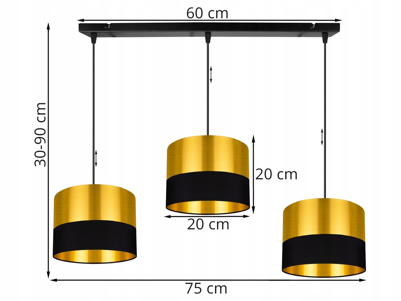 LightHome riipus kultainen hinta ja tiedot | Riippuvalaisimet | hobbyhall.fi