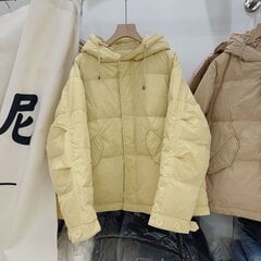 (One Size-Yellow)New Fashion Lyhyt Valkoinen Ankkauntuvatakki Hupulla Naisten Löysä Pehmeä Lämmin takki sarvinapilla Hyvä laatu Tuulenpitävä Iso koko hinta ja tiedot | Naisten takit | hobbyhall.fi