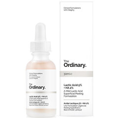 Kasvoseerumi The Ordinary Lactic Acid 5% + HA 2%, 30 ml hinta ja tiedot | Kasvoöljyt ja seerumit | hobbyhall.fi