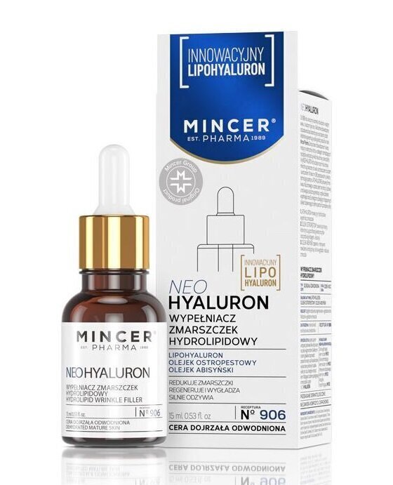Ryppyjä ehkäisevä kasvoseerumi Mincer Pharma Neo Hyaluron Nr. 906, 50 ml hinta ja tiedot | Kasvoöljyt ja seerumit | hobbyhall.fi